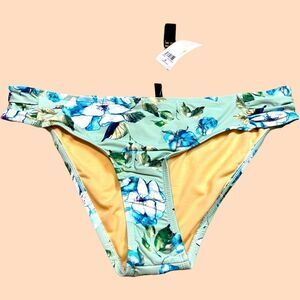 NWT Alex Marie Green and Blue Floral Bikini Bottom